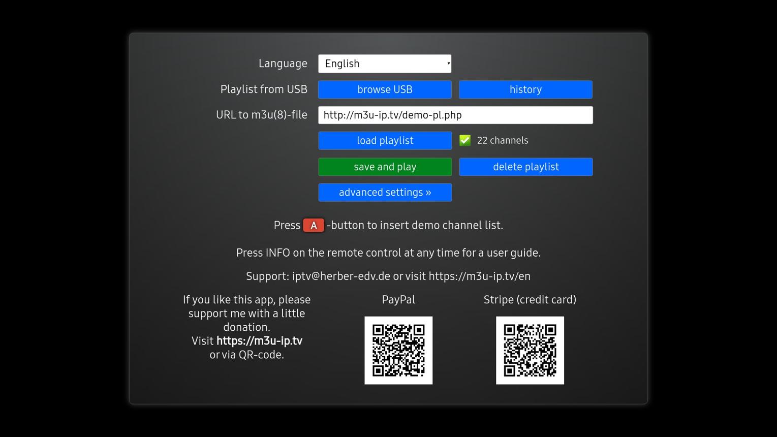 Select M3U playlist in UHF IPTV