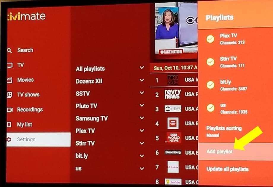 Add IPTV playlist in TiviMate