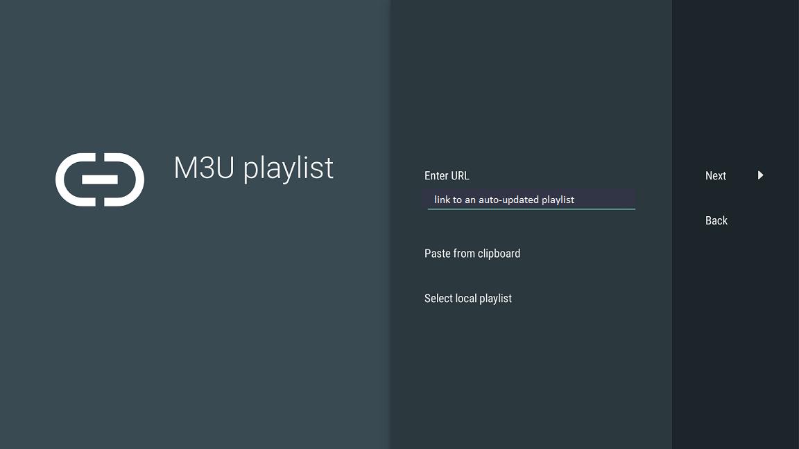 Select M3U playlist in TiviMate